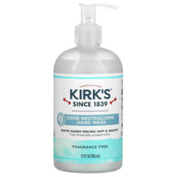 KIRK'S NATURAL, Odor Neutralizing Hydrating Hand Soap Fragrance-Free, 12 OUNCE UPC 639844110219 | HiLife Vitamins