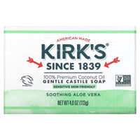 KIRK'S NATURAL, Castile Bar Soap Aloe Vera, 4 OUNCE UPC 639844148014 | Hilife Vitamins