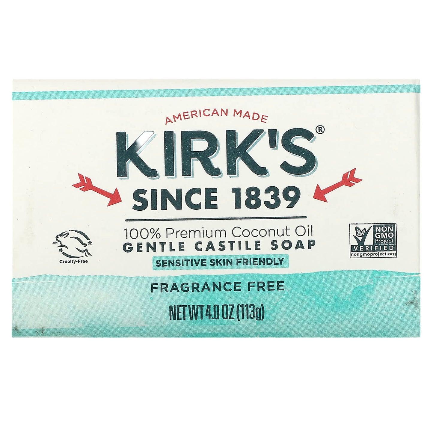 KIRK'S NATURAL, Castile Bar Soap Fragrance Free, 4 OUNCE UPC 639844149004 | Hilife Vitamins