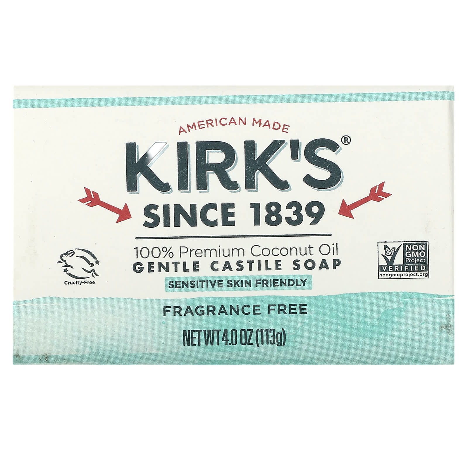 KIRK'S NATURAL, Castile Bar Soap Fragrance Free, 4 OUNCE UPC 639844149004 | Hilife Vitamins