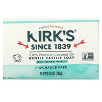 KIRK'S NATURAL, Castile Bar Soap Fragrance Free, 4 OUNCE UPC 639844149004 | Hilife Vitamins