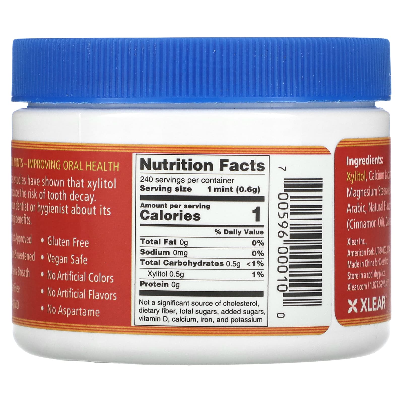 SPRY, Spry Mints 100% Xylitol Cinnamon, 240 CT UPC 700596000100 | Hilife Vitamins