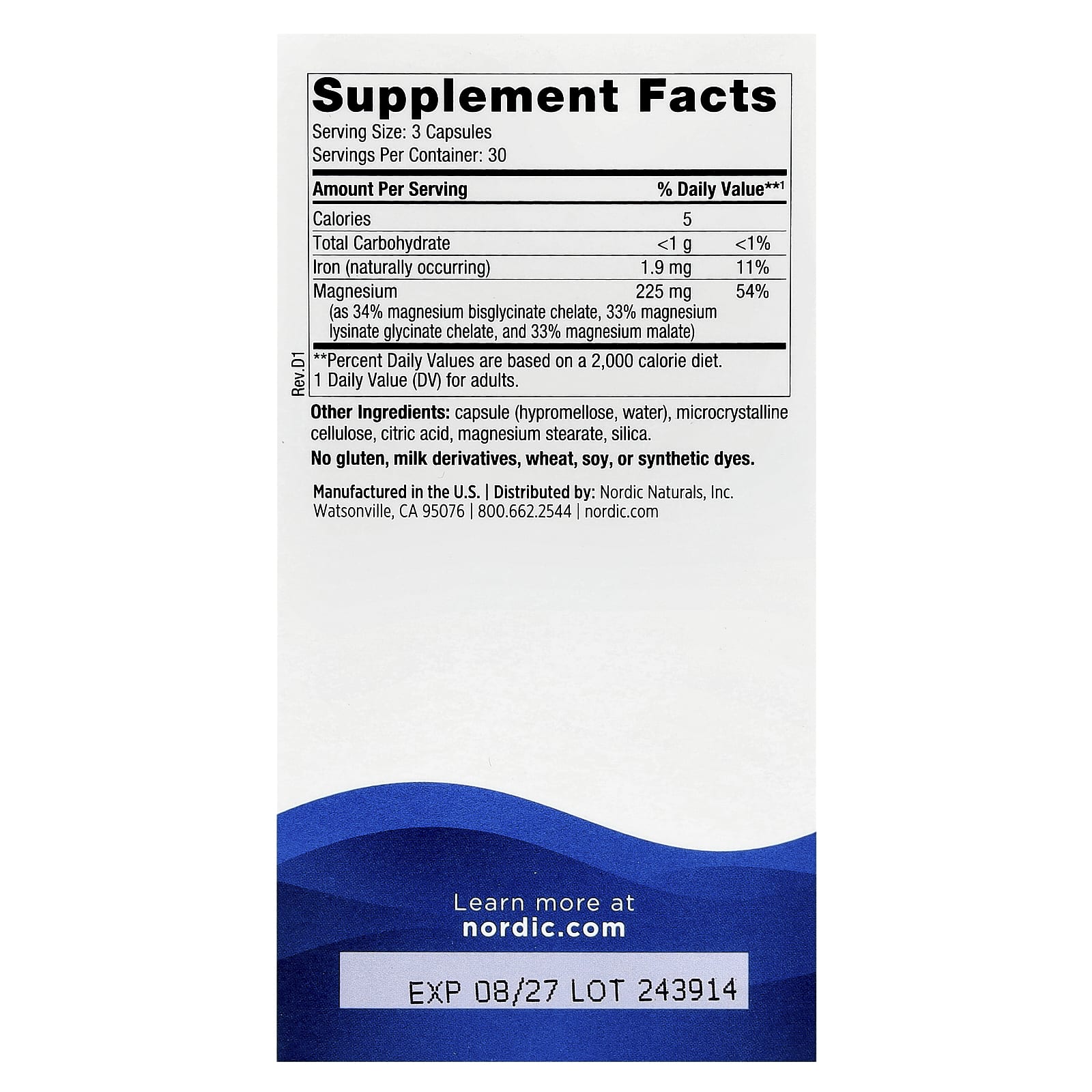 Nordic Naturals, Magnesium Complex, 90 Capsules UPC 768990015335 | HiLife Vitamins