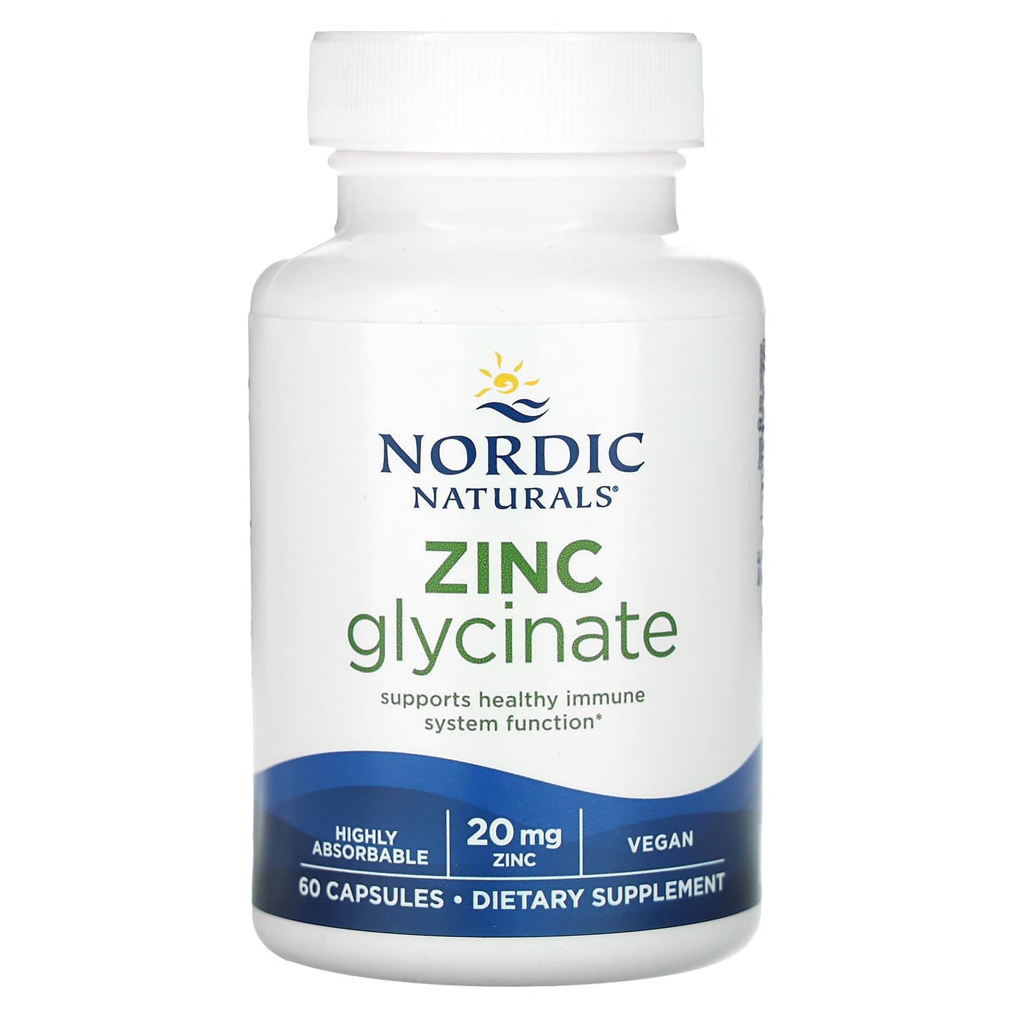 Nordic Naturals, Zinc Glycinate, 60 Capsules UPC 768990015366 | HiLife Vitamins