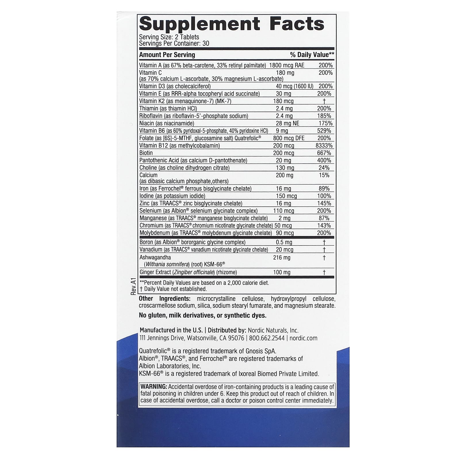 Nordic Naturals, Women's Multivitamin Extra Strength, 60 UPC 768990015526 | HiLife Vitamins