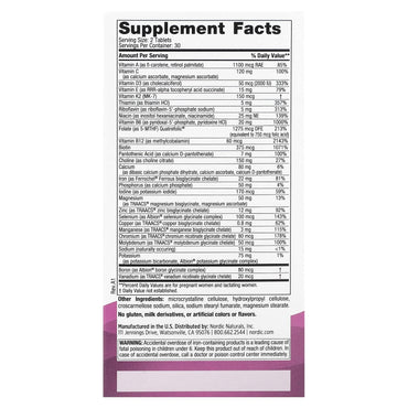 Nordic Naturals, Prenatal Multivitamin, 60 Tablets UPC 768990015533 | HiLife Vitamins
