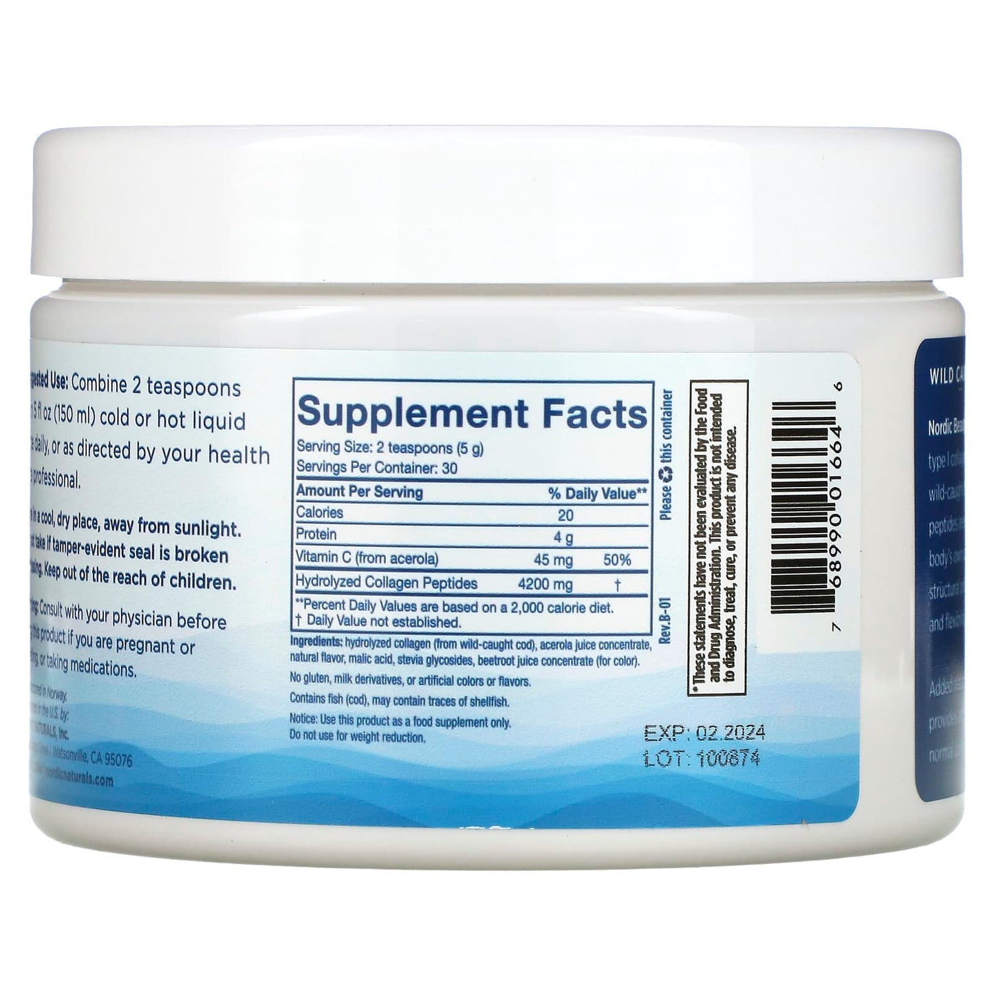 Nordic Naturals, Nordic Beauty Marine Collagen, 5.3 UPC 768990016646 | HiLife Vitamins