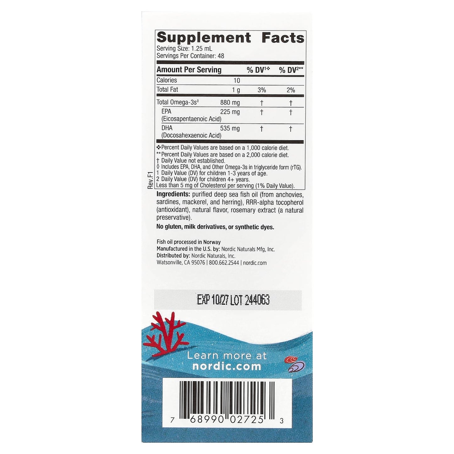 Nordic Naturals, Children's DHA™ Xtra, 2 UPC 768990027253 | HiLife Vitamins