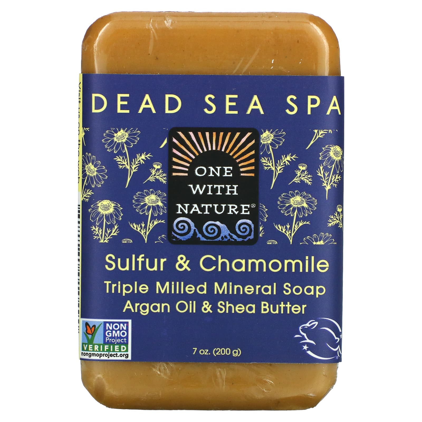 ONE WITH NATURE, Sulfur & Chamomile Dead Sea Spa Bar Soap, 7 OUNCE UPC 812281010490 | Hilife Vitamins