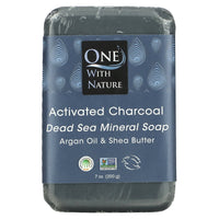 ONE WITH NATURE, Activated Charcoal Dead Sea Spa Bar Soap, 7 OUNCE UPC 812281010773 | Hilife Vitamins