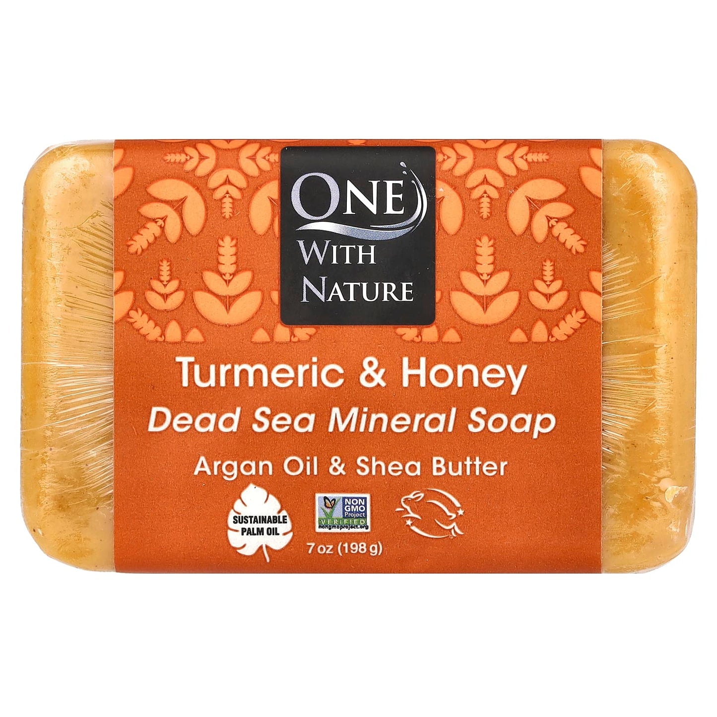 ONE WITH NATURE, Dead Sea Minerals Bar Soap Turmeric & Honey, 7 OUNCE UPC 812281011961 | Hilife Vitamins