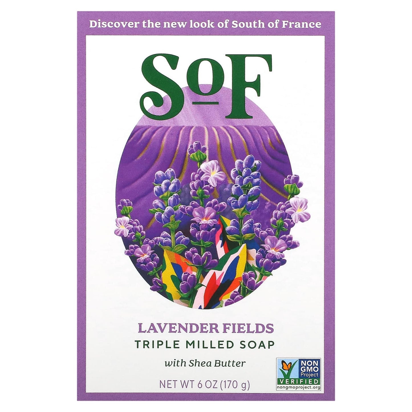 SOUTH OF FRANCE, Bar Soap Oval Lavender Fields, 6 OUNCE UPC 856885200093 | Hilife Vitamins