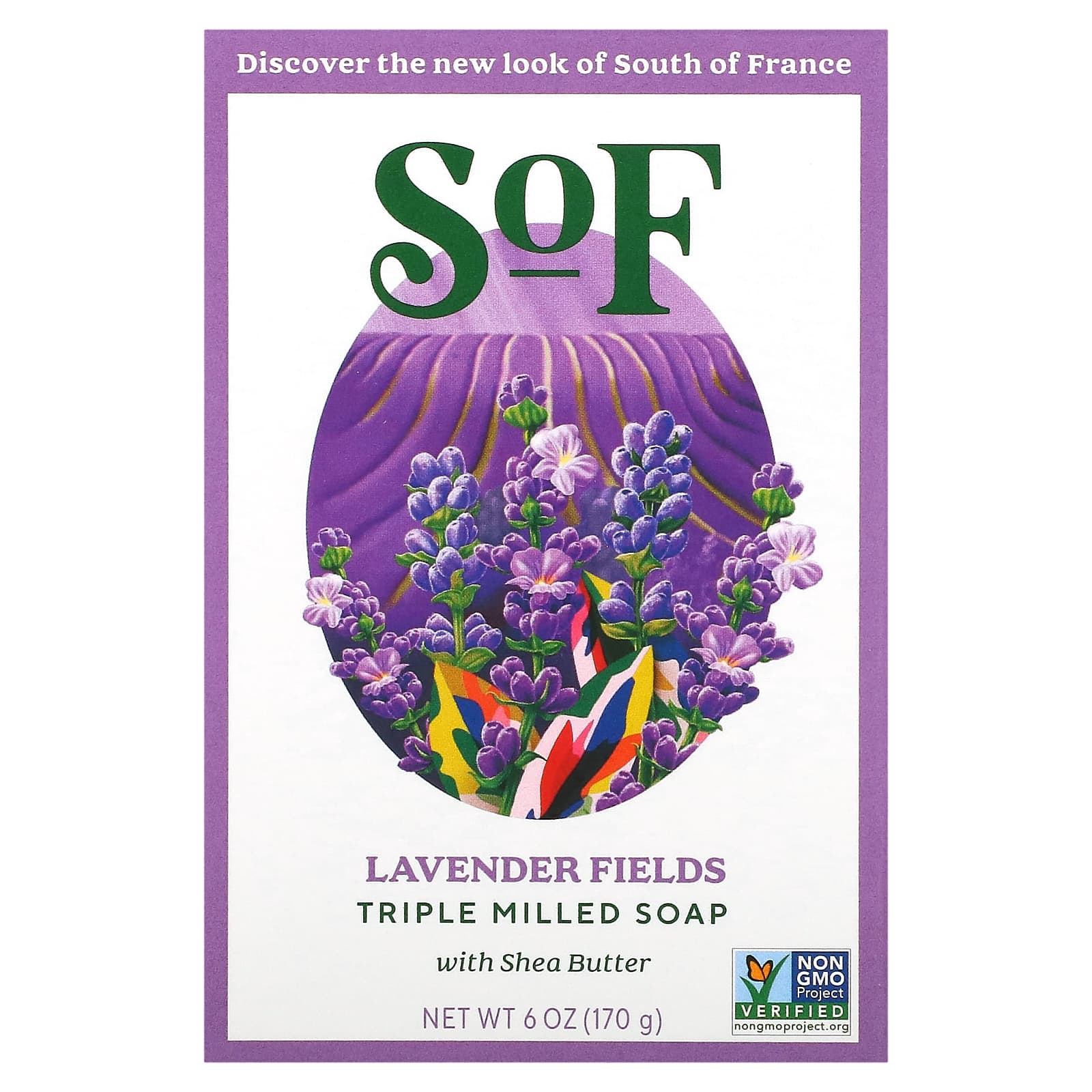 SOUTH OF FRANCE, Bar Soap Oval Lavender Fields, 6 OUNCE UPC 856885200093 | Hilife Vitamins