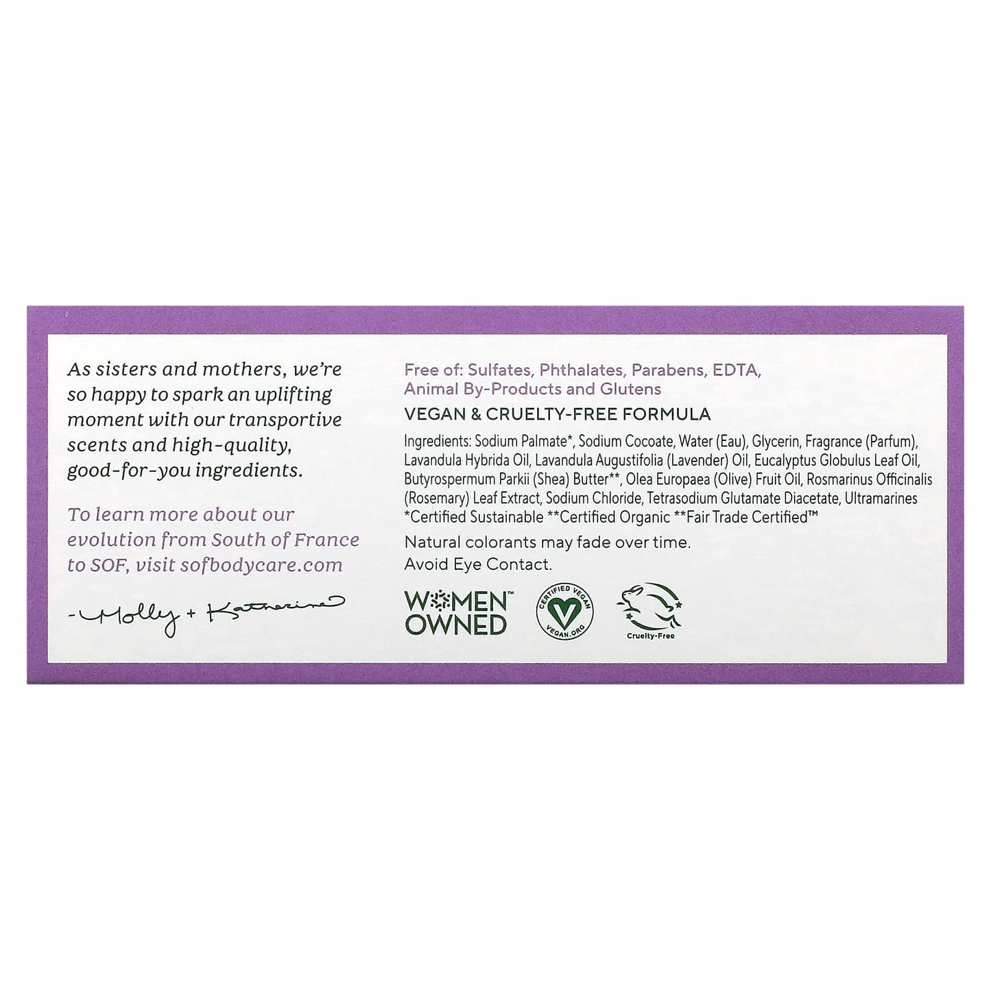 SOUTH OF FRANCE, Bar Soap Oval Lavender Fields, 6 OUNCE UPC 856885200093 | Hilife Vitamins