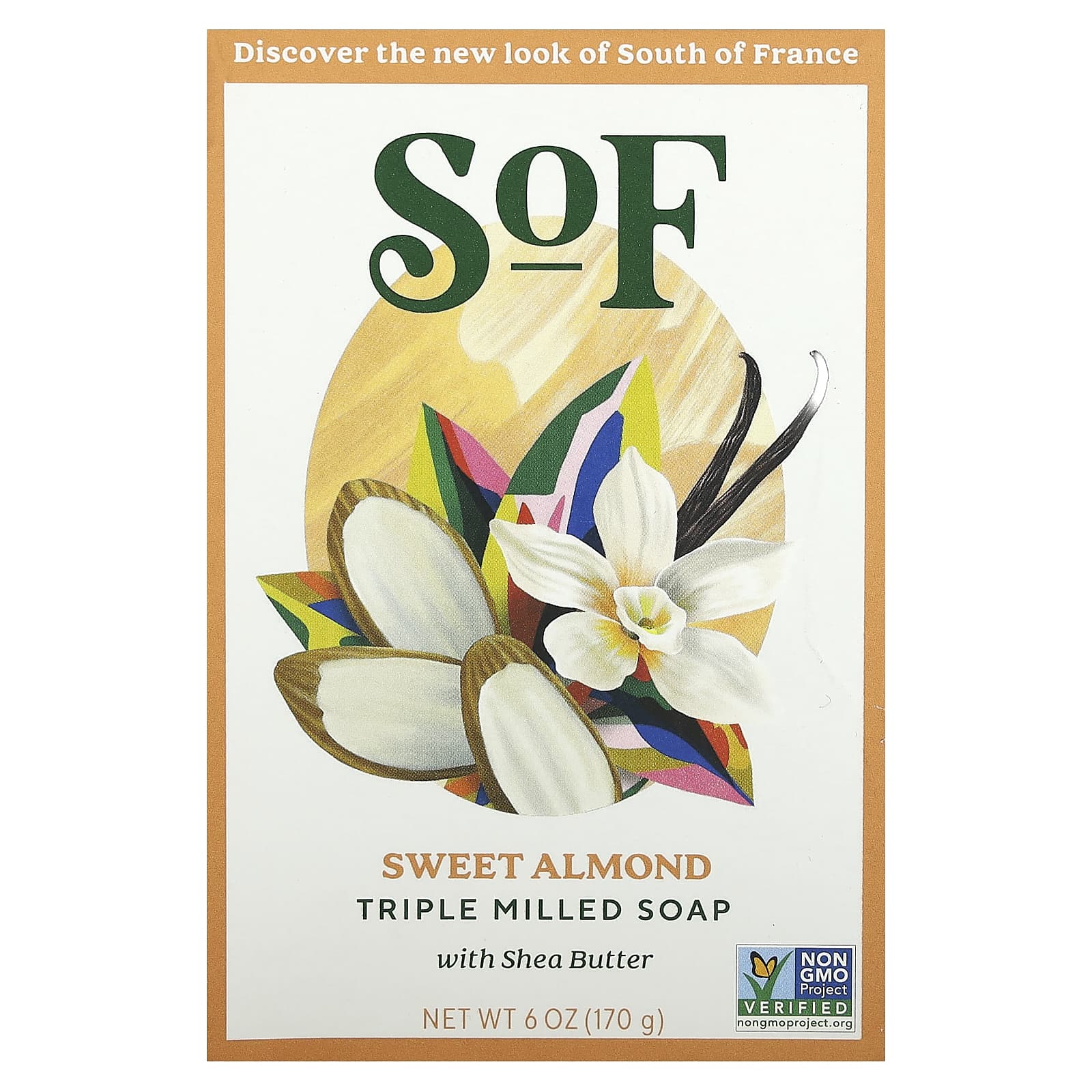 SOUTH OF FRANCE, Bar Soap Oval Almond Gourmande, 6 OUNCE UPC 856885200130 | Hilife Vitamins