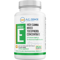 A.C. Grace, UNIQUE E® Mixed Tocopherols Concentrate, 90 Easy To Swallow Softgels UPC 894612001018 | Hilife Vitamins