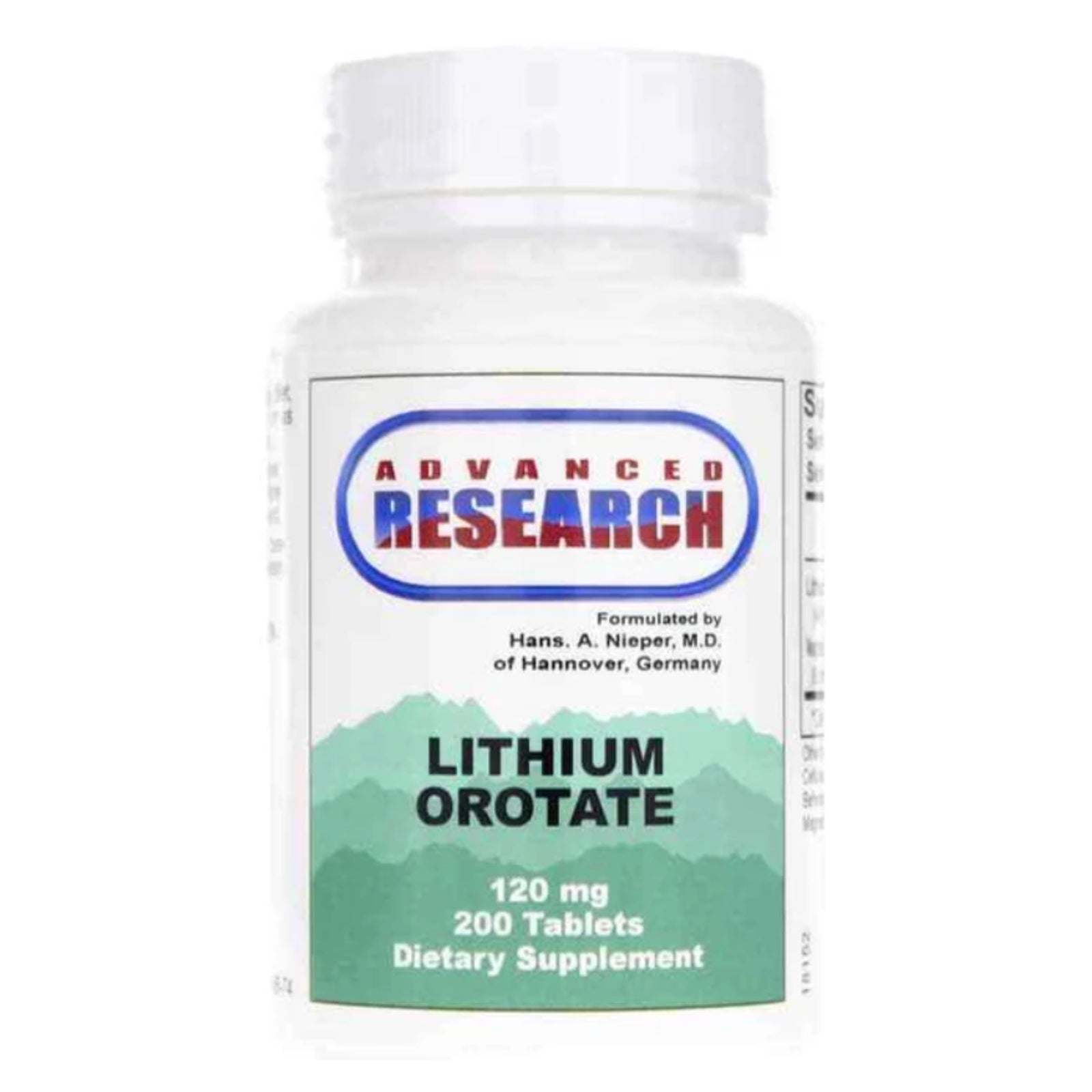 Advanced Research, Lithium Orotate, 100 Tablets UPC 605164341923 | HiLife Vitamins