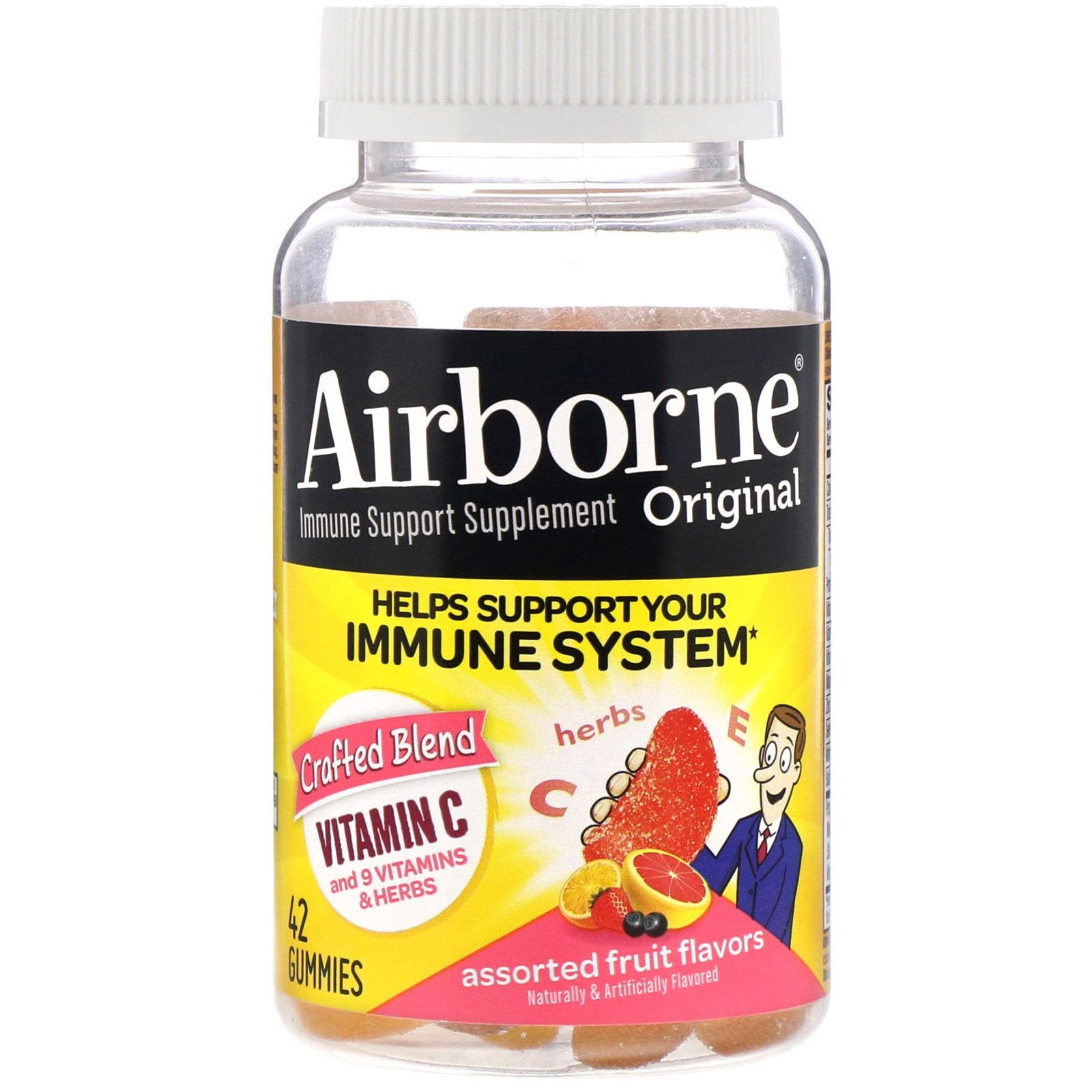 Airborne, Gummies Assorted Fruit, 42 Chewables UPC 647865185734 | Hilife Vitamins