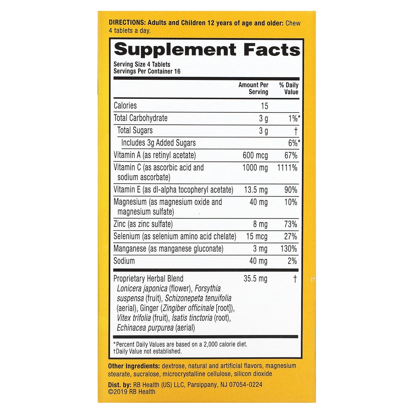 Airborne, Airborne Chewable Citrus, 64 Tablets UPC 647865186311 | Hilife Vitamins