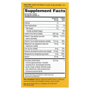 Airborne, Airborne Chewable Citrus, 64 Tablets UPC 647865186311 | Hilife Vitamins