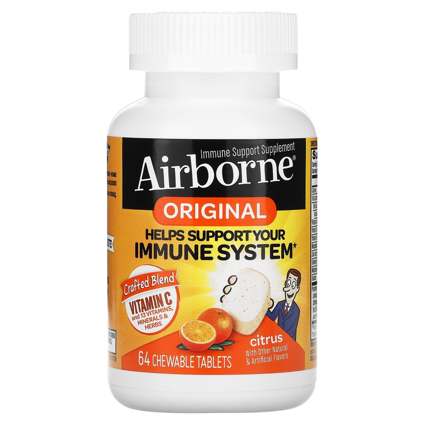 Airborne, Airborne Chewable Citrus, 64 Tablets UPC 647865186311 | Hilife Vitamins