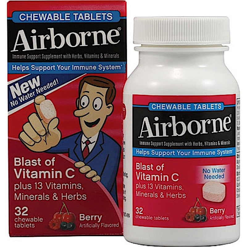 Airborne, Chewable Tablets, 32 Chewables UPC 647865202219 | Hilife Vitamins