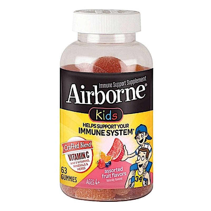 Airborne, Gummies Kids, 63 Gummies UPC 647865995579 | Hilife Vitamins
