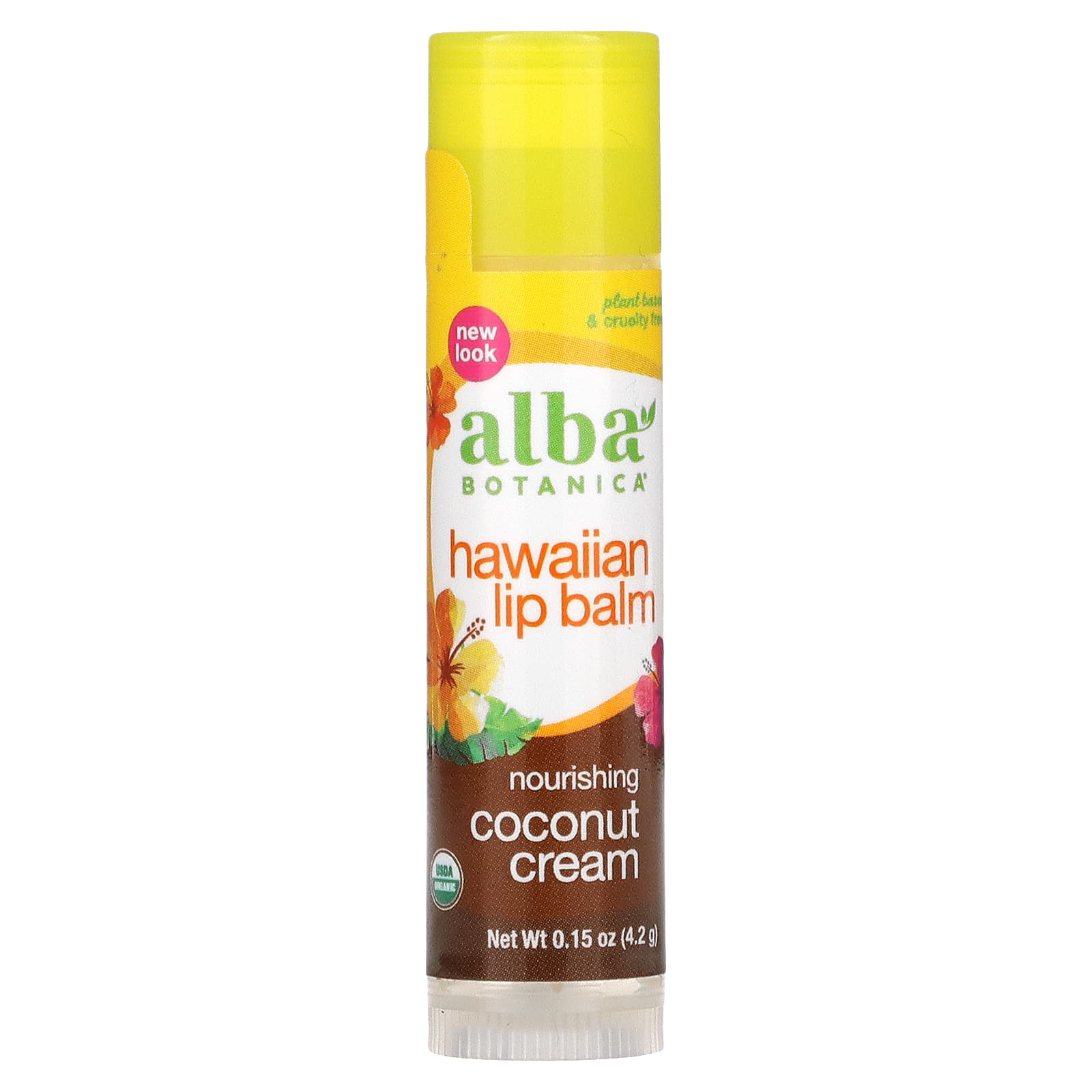 Alba Botanica, Hawaiian Coconut Cream Lip Balm, 0.15 Oz UPC 724742008376 | HiLife Vitamins