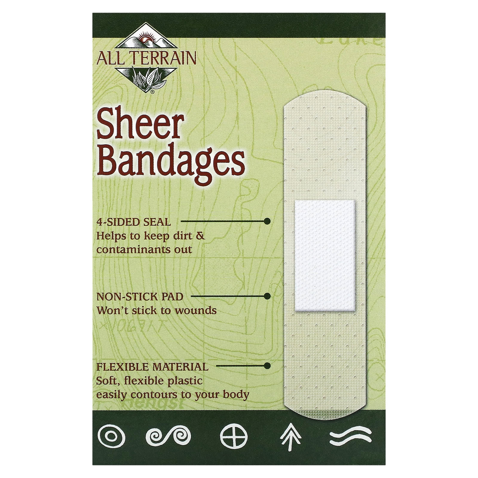 All Terrain Company, Sheer Bandages 0.75x3 inch, 40 UPC 608503050043 | HiLife Vitamins
