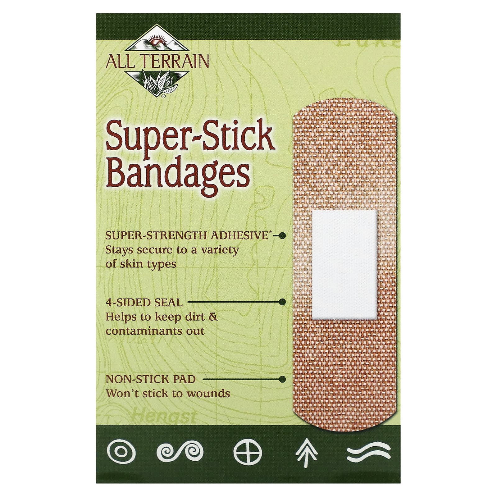 All Terrain Company, Strong Strip Bandages 1x3.25 inch, 20 UPC 608503050050 | HiLife Vitamins