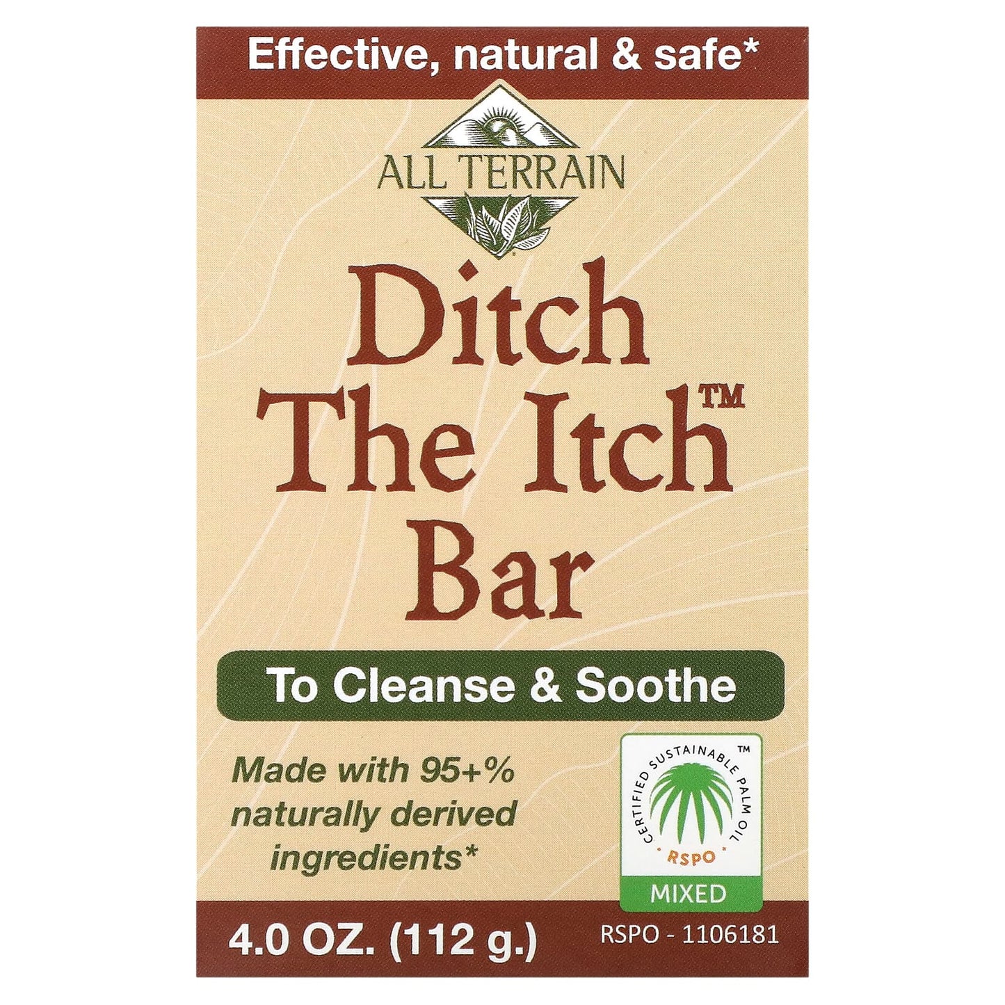 All Terrain Company, Ditch The Itch Bar Soap, 4 Oz UPC 608503060028 | HiLife Vitamins