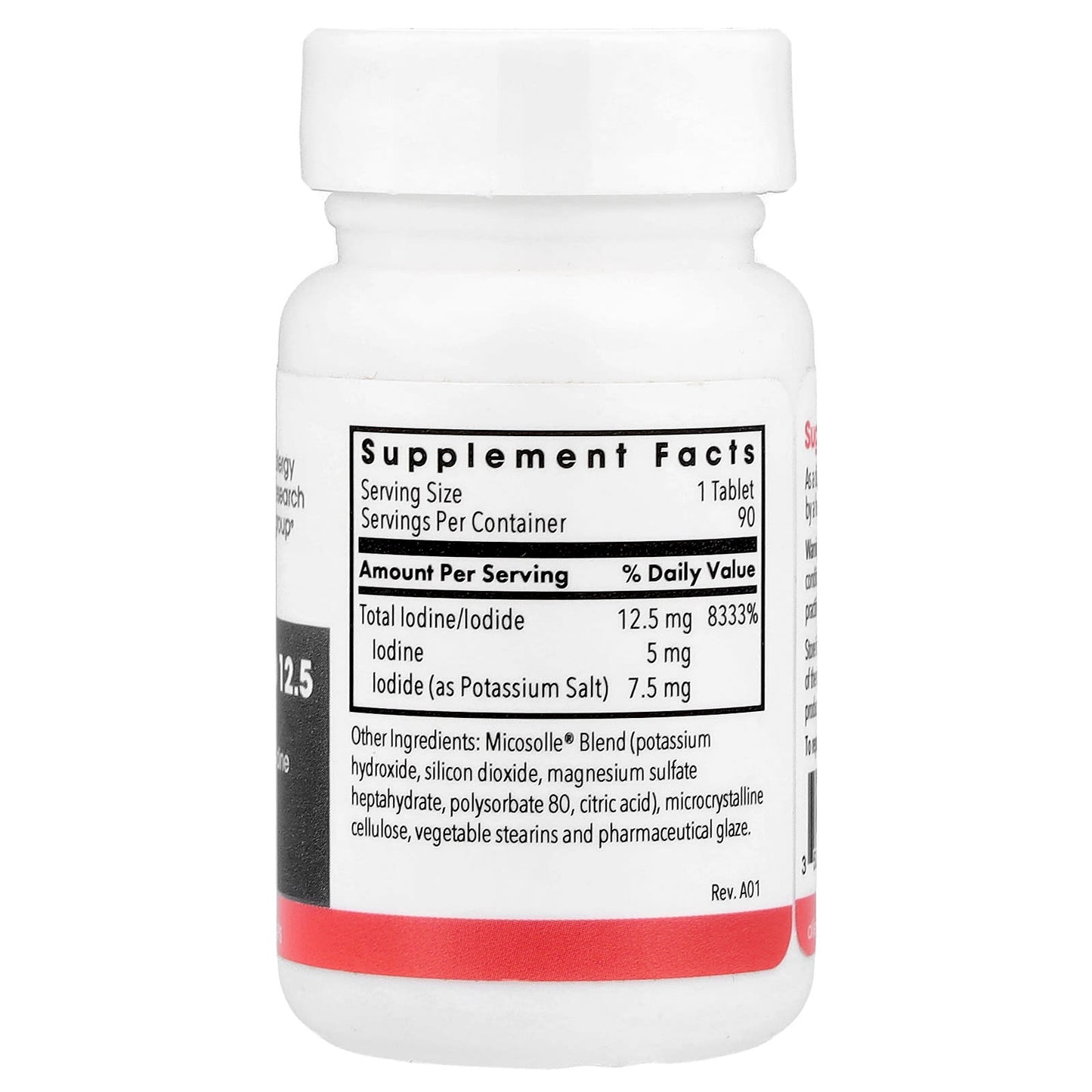 Allergy Research Group, Optimox, Iodoral® IOD 12.5, High Potency Iodine, 90 Scored Tablets UPC 350520015016 | Hilife Vitamins
