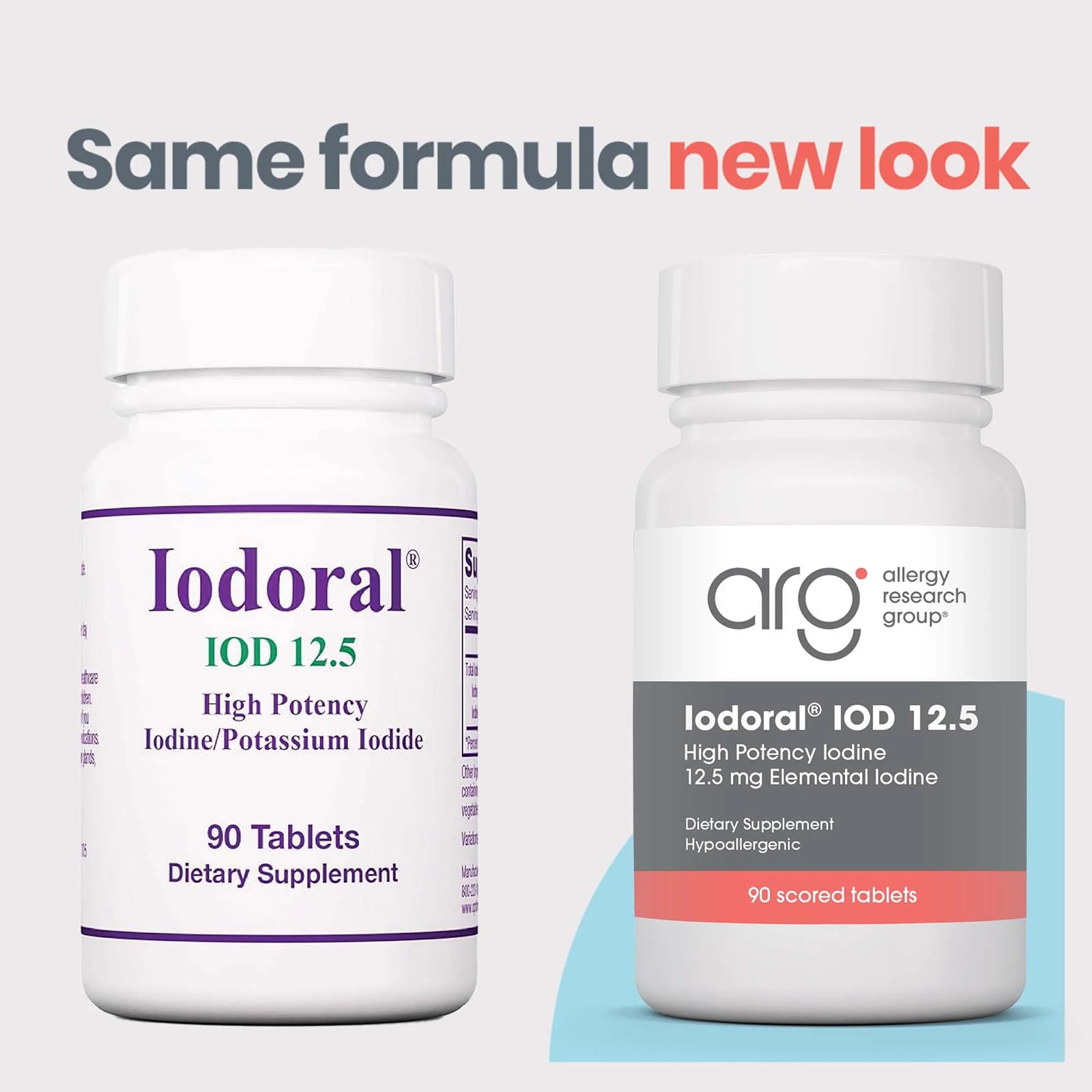 Allergy Research Group, Optimox, Iodoral® IOD 12.5, High Potency Iodine, 90 Scored Tablets UPC 350520015016 | Hilife Vitamins