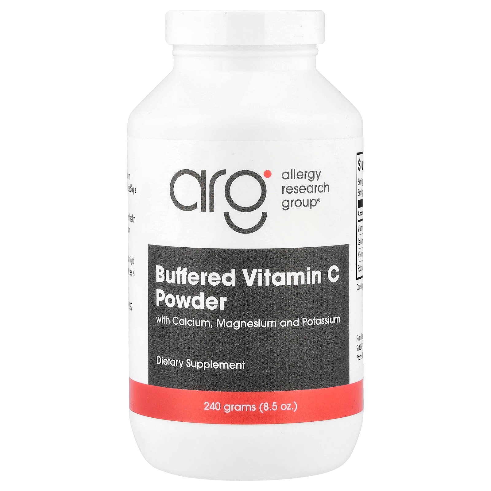 Allergy Research Group, Buffered Vitamin C Powder, 8.5 oz (240 g) UPC 713947700000 | HiLife Vitamins