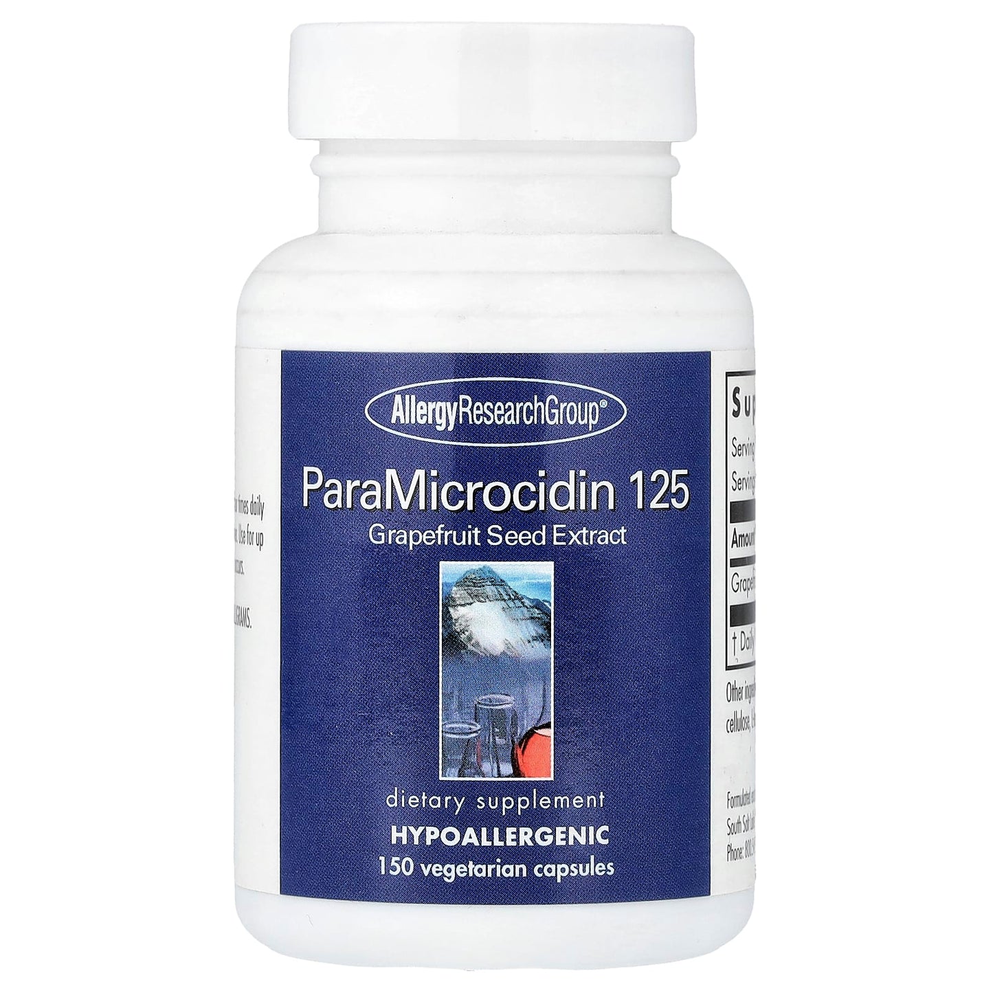 Allergy Research Group, ParaMicrocidin 125 Grapefruit Seed Extract, 150 Capsules UPC 713947700406 | HiLife Vitamins