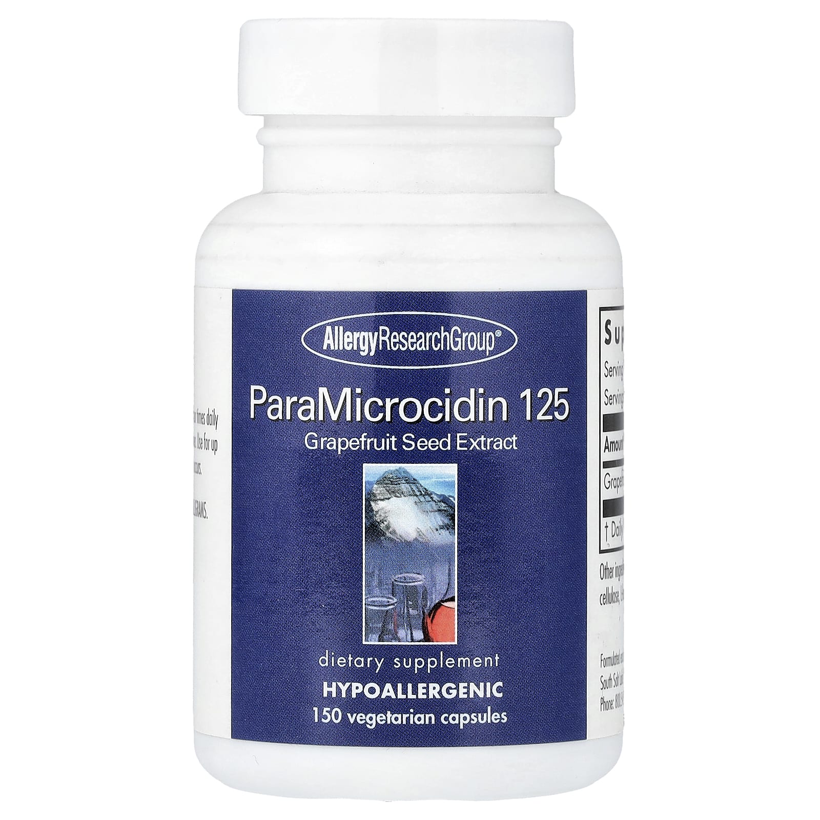 Allergy Research Group, ParaMicrocidin 125 Grapefruit Seed Extract, 150 Capsules UPC 713947700406 | HiLife Vitamins