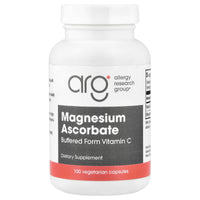 Allergy Research Group, Magnesium Ascorbate, 100 Vegetarian Capsules UPC 713947700901 | HiLife Vitamins