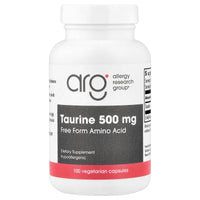 Allergy Research Group, Taurine, 500 mg, 100 Vegetarian Capsules UPC 713947706200 | HiLife Vitamins