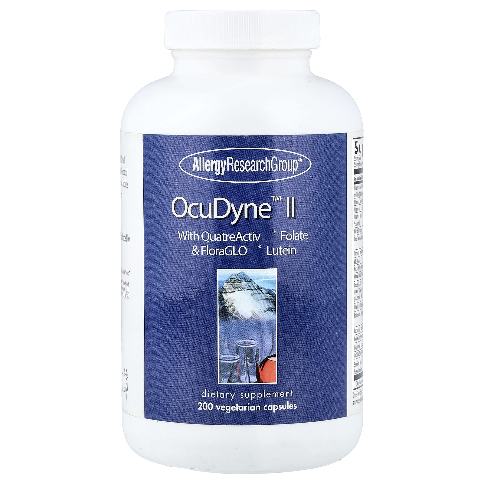 Allergy Research Group, OcuDyne II, 200 Vegetarian Capsules UPC 713947710801 | HiLife Vitamins