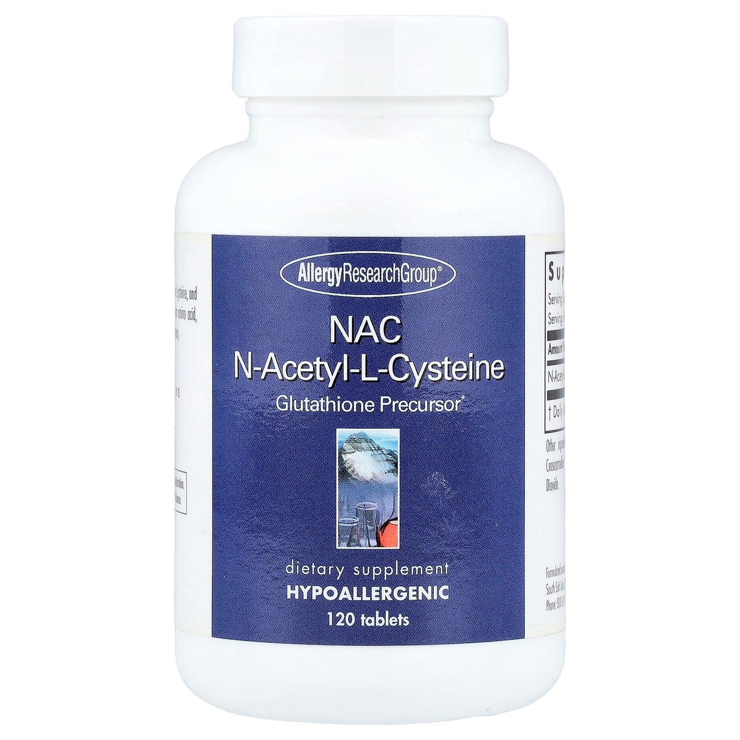 Allergy Research Group, NAC N-Acetyl-L-Cysteine, 120 Tablets UPC 713947713703 | HiLife Vitamins