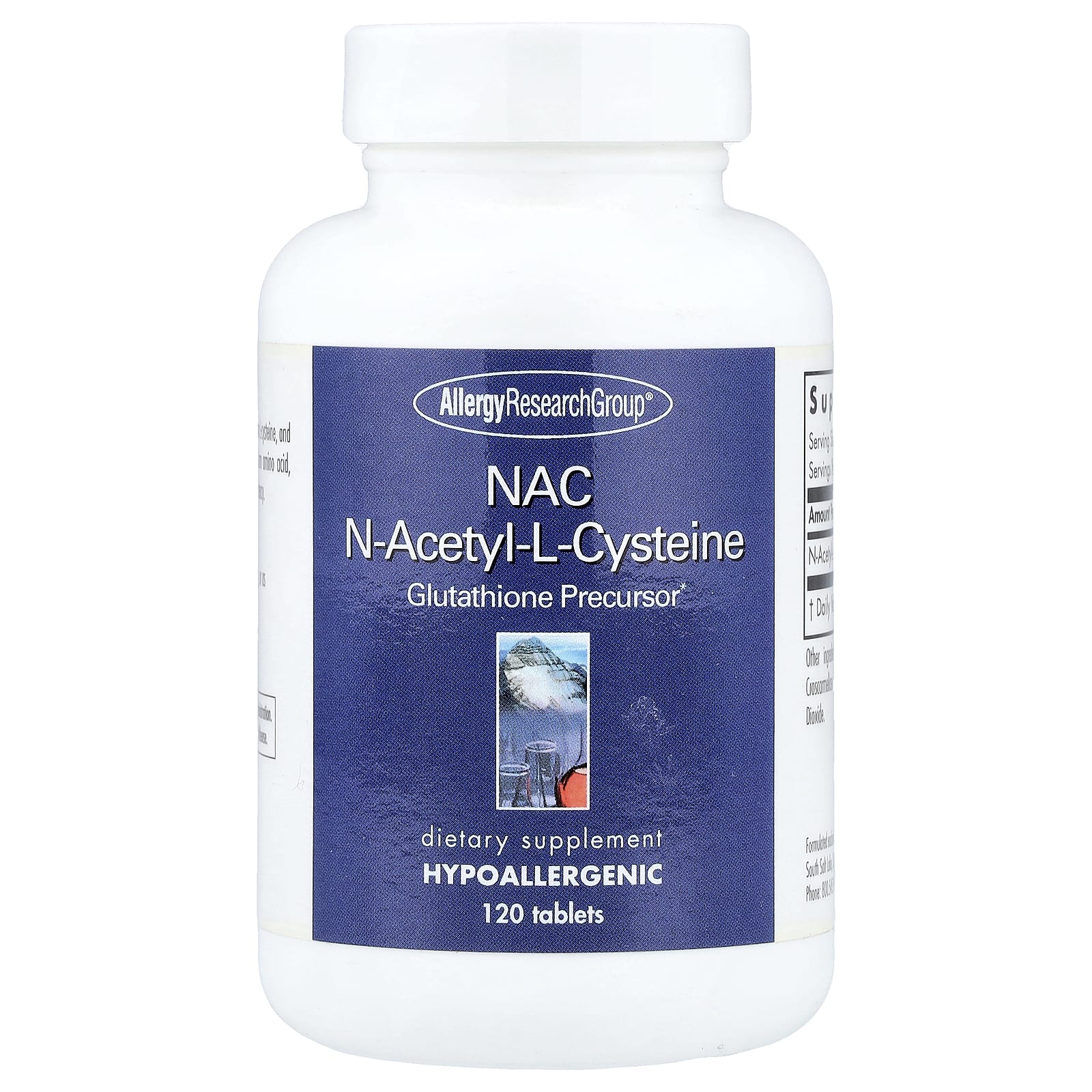 Allergy Research Group, NAC N-Acetyl-L-Cysteine, 120 Tablets UPC 713947713703 | HiLife Vitamins
