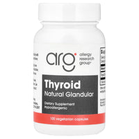 Allergy Research Group, Thyroid, Natural Glandular, 100 VegiCaps UPC 713947718104 | HiLife Vitamins