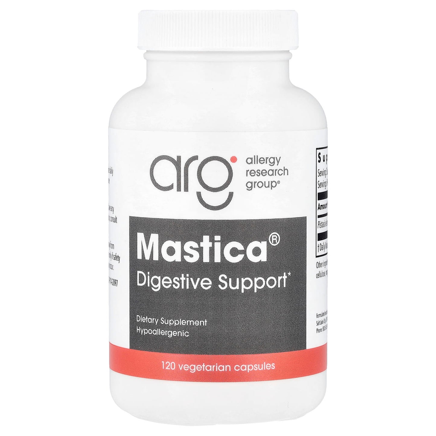 Allergy Research Group, Mastica®, Digestive Support, 120 Vegetarian Capsules UPC 713947736603 | HiLife Vitamins