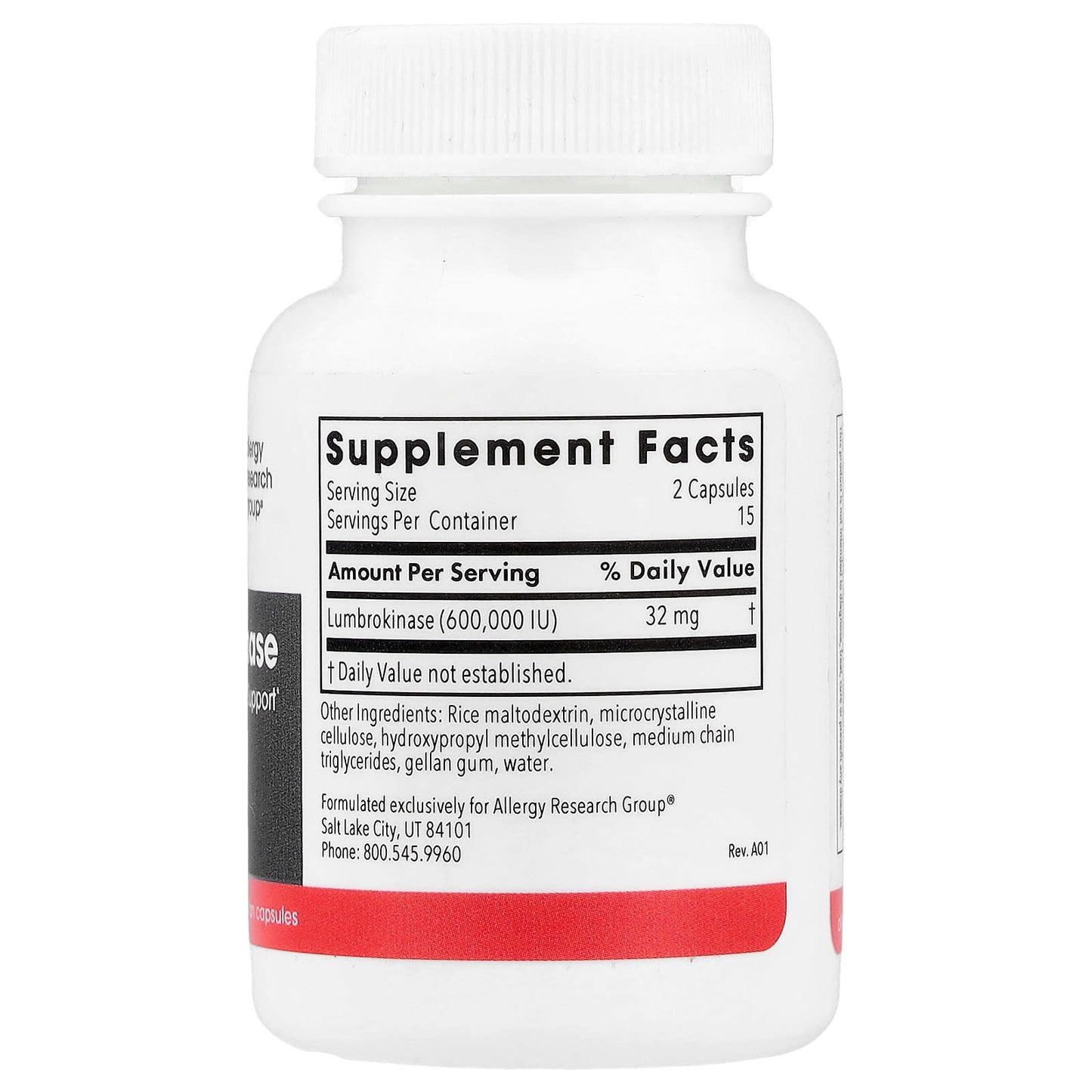 Allergy Research Group, Lumbrokinase, 30 Delayed-Release Vegetarian Capsules UPC 713947748705 | HiLife Vitamins
