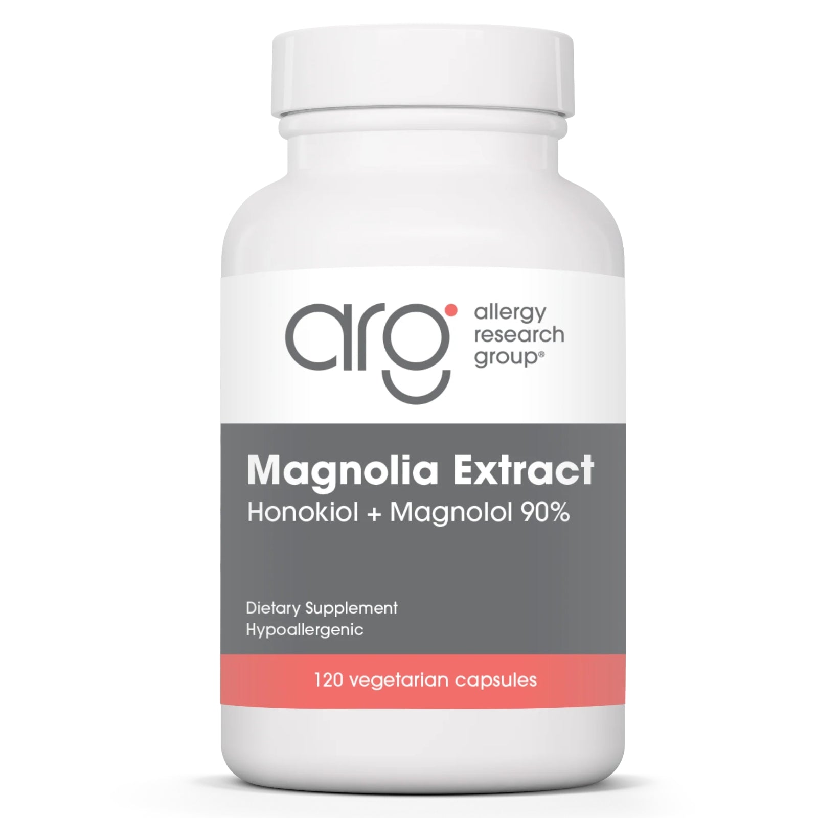 Allergy Research Group, Magnolia Extract, Honokiol + Magnolol 90%, 120 Vegetarian Capsules UPC 713947763906 | HiLife Vitamins