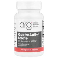 Allergy Research Group, QuatreActiv Folate 4th Generation 5-MTHF, 90 Vegetarian Capsules UPC 713947765306 | HiLife Vitamins
