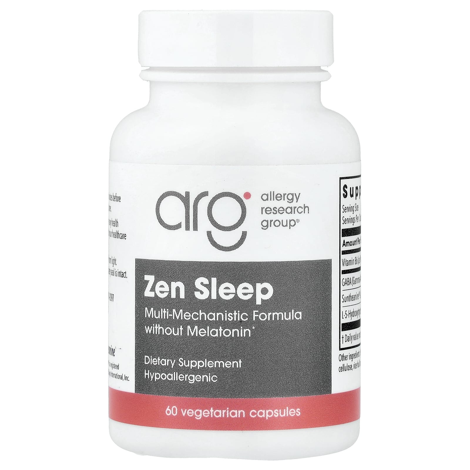 Allergy Research Group, Zen Sleep, 60 Vegetarian Capsules UPC 713947773608 | HiLife Vitamins
