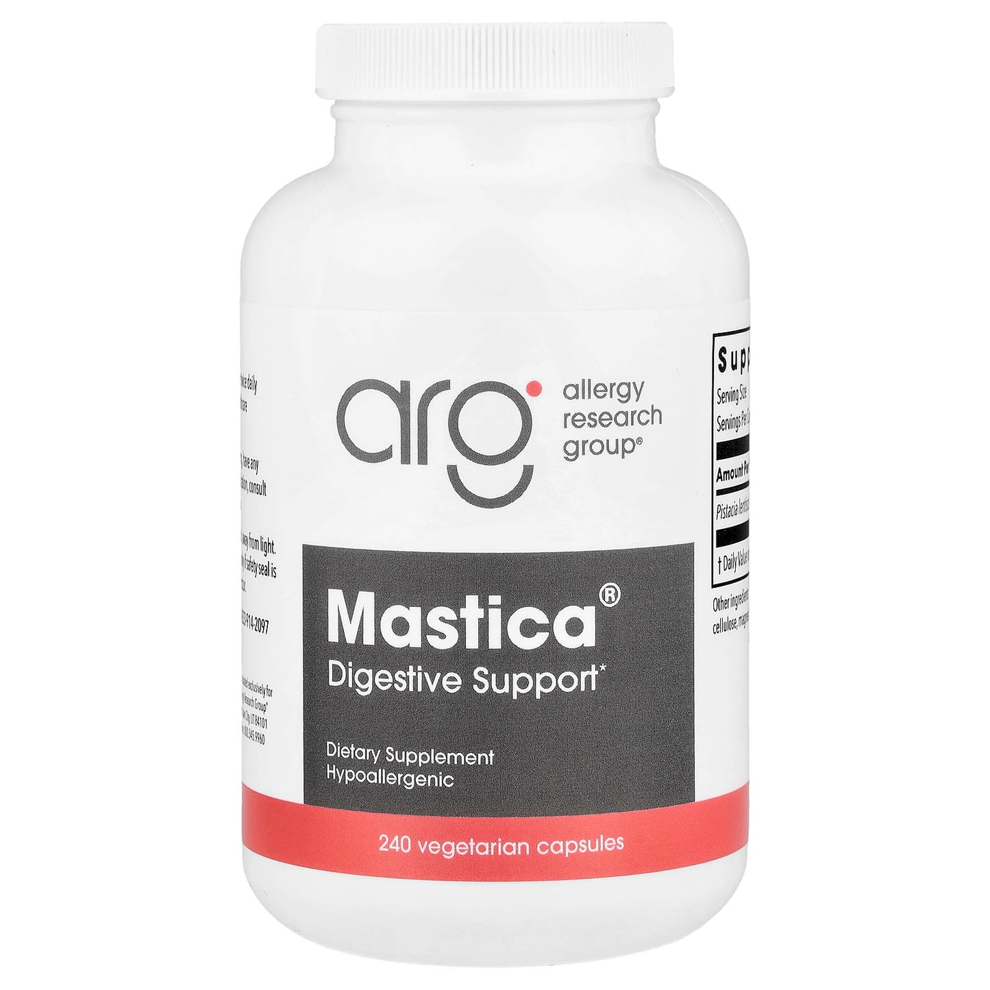 Allergy Research Group, Mastica®, Digestive Support, 240 Vegetarian Capsules UPC 713947773707 | HiLife Vitamins