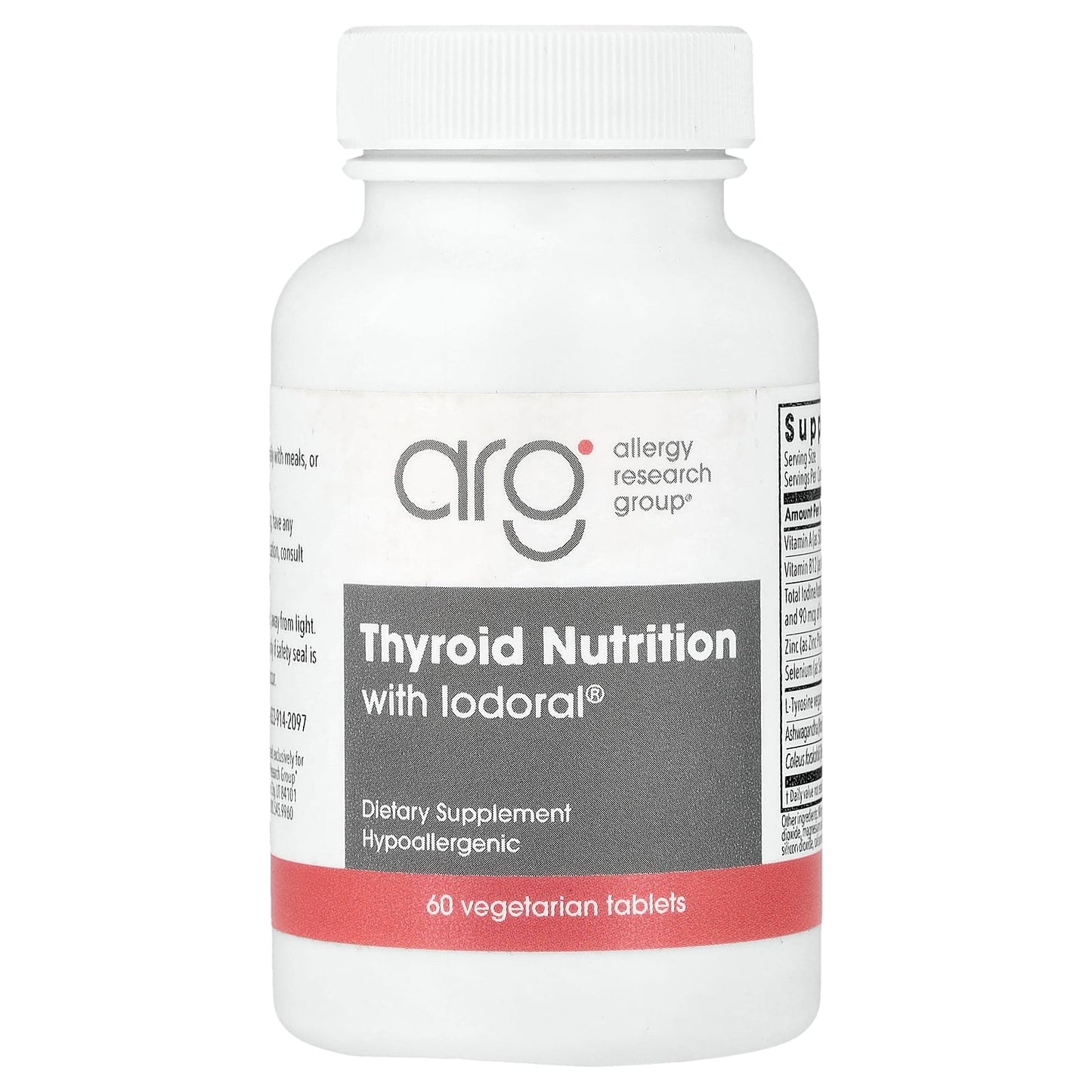 Allergy Research Group, Thyroid Nutrition with Iodoral®, 60 Vegetarian Tablets UPC 713947776708 | HiLife Vitamins