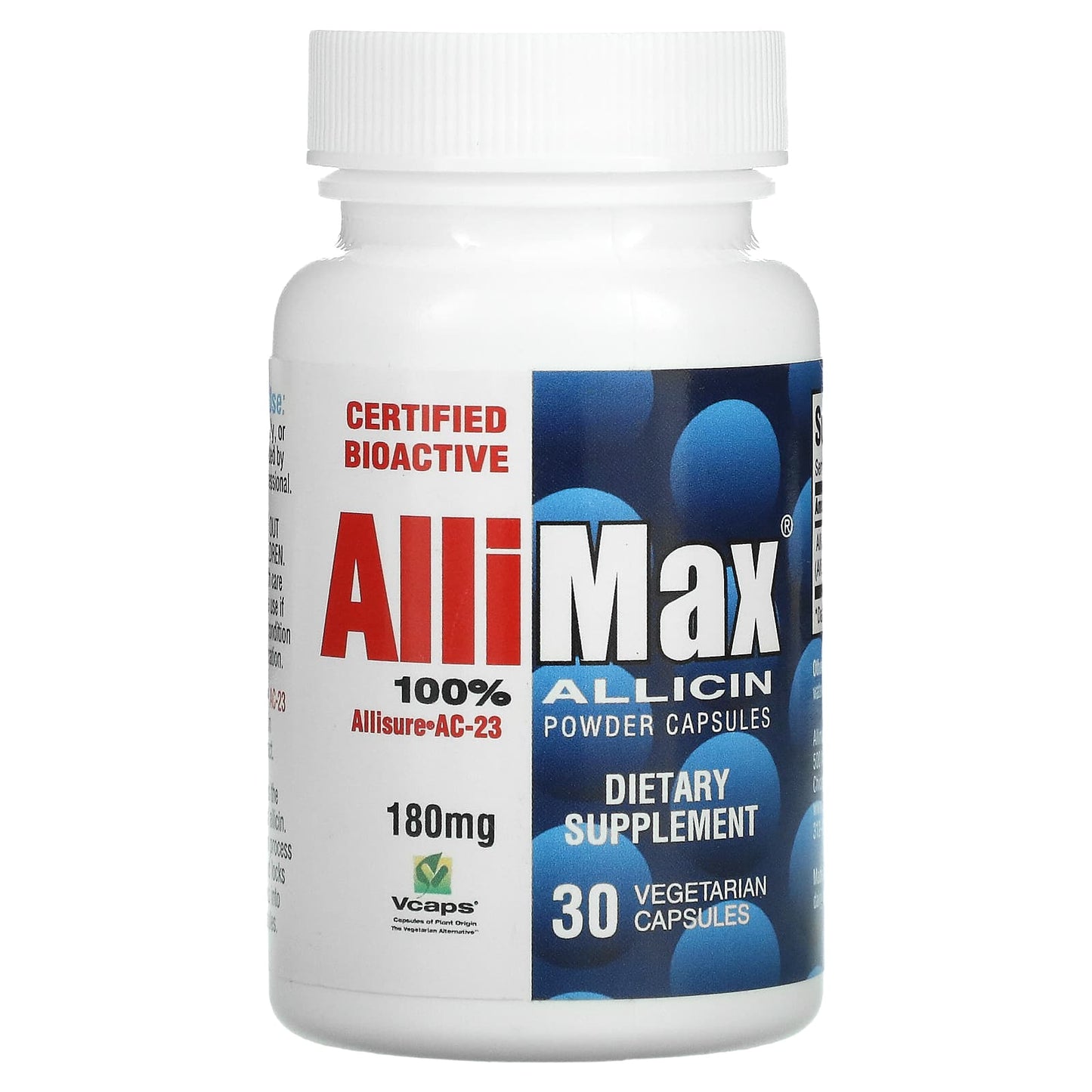 ALLIMAX NUTRACEUTICALS, Allimax 180 mg, 30 CAPSULE UPC 872232000000 | Hilife Vitamins